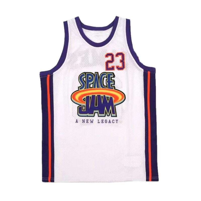 thumbnail image 1 of Camisetas de baloncesto Space Jam New Legacy 1 Bugs 23 Jersey Barato Alta calidad Deportes al aire libre Costura Bordado Blanco Negro 2023, 1 of 5