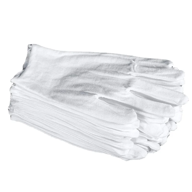 Cotton Gloves 24PCS Large Cloth Stretchable White Cotton Gloves Jewelry Silver Cleaning Work Archive Serving Costume Coin Gloves 5