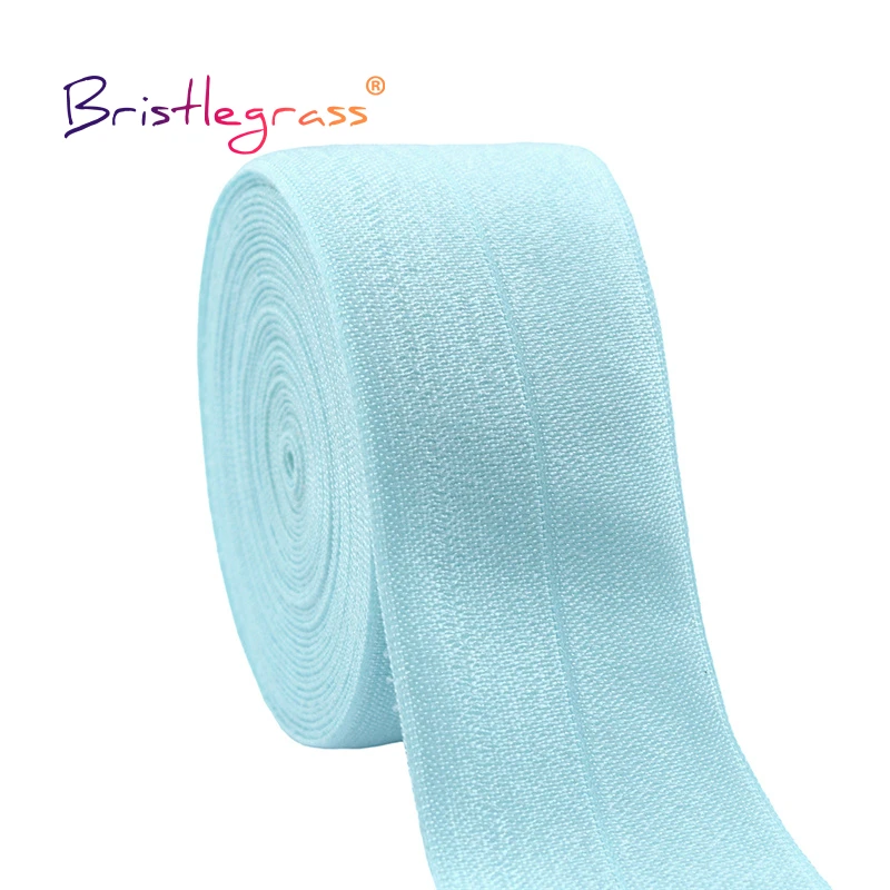 BRISTLEGRASS 50 100 Hof 1-1/2 "40mm Solide Shiny Falte Über Gummi FOE Spandex Satin Band Gurtband band Stoff Kleid Nähen Trim – Detail 20