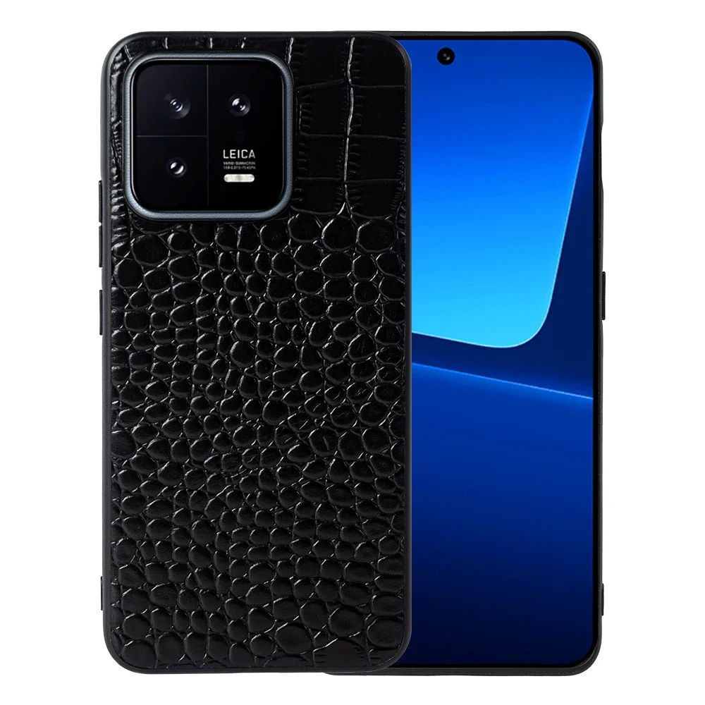 Premium Genuine Leather Phone Case with Cowhide Back Shell