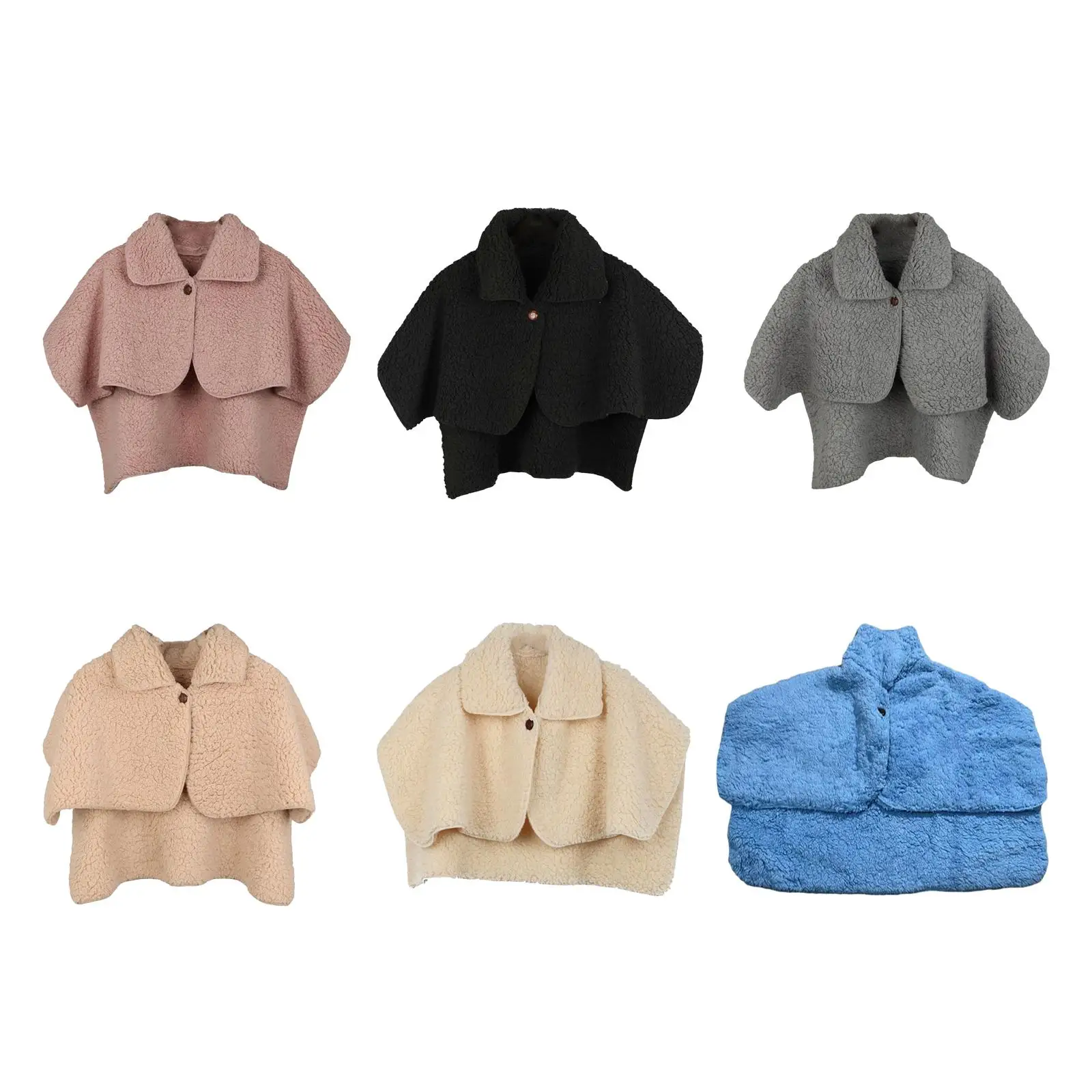 

Shoulder Shawl Cape Lightweight Protection Women Winter Shawl Wrap Fleece Shawl for Bedroom Festival Travel Plane Disabled