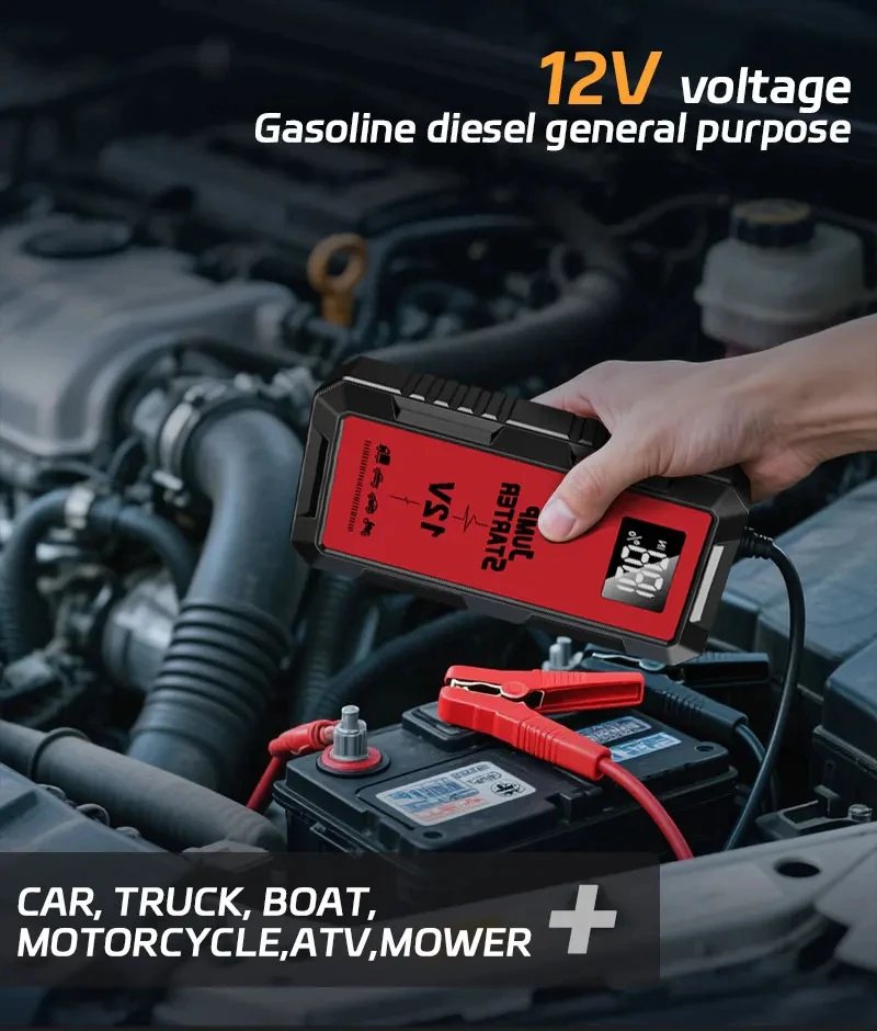 Power Bank per Avviamento d'Emergenza di Automobili, Batteria Esterna 12V, Dispositivo di Avviamento di Emergenza - immagine 3