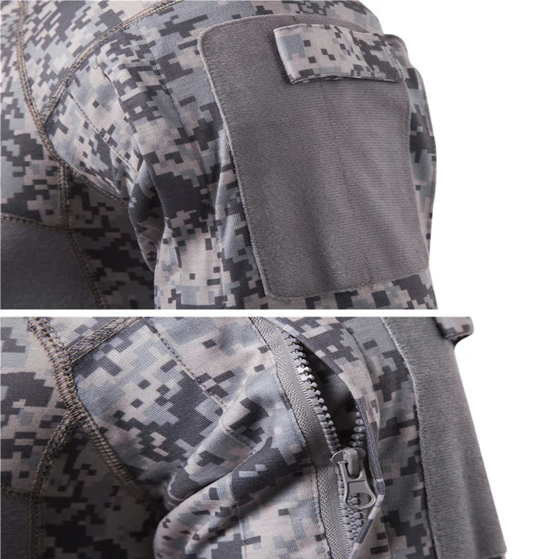 Summer Quick-drying Camouflage Army Coambat T-shirts Long-sleeved Military Clothes Hunting Hiking Camping Climbing Sport Shirts