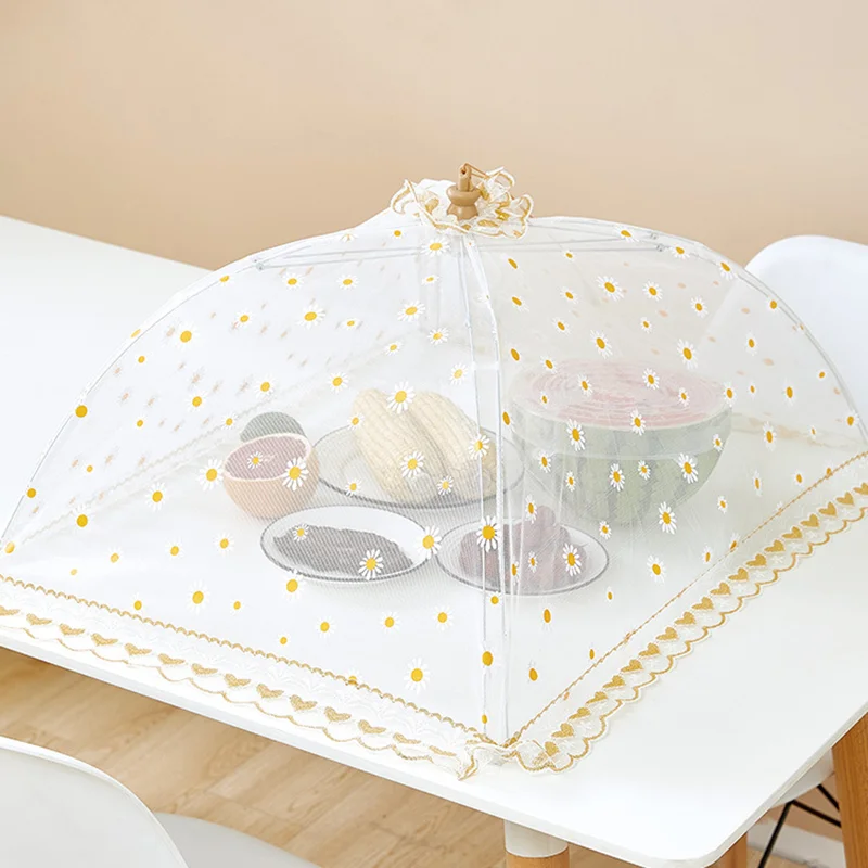 Foldable Large Food Mesh Cover Fly Anti Mosquito Food Covers Umbrella Protect Vegetable Fruit Breathable Cover Kitchen Accessory,food cover
