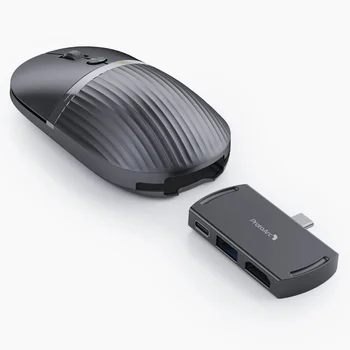 Protoarc 2.4G Wireless Mouse 2 in 1 Hub Mouse 3-in-1 Hub Port USB-A 3.0 PD Quick Charge 4K HDMI for TV Screen Display Project
