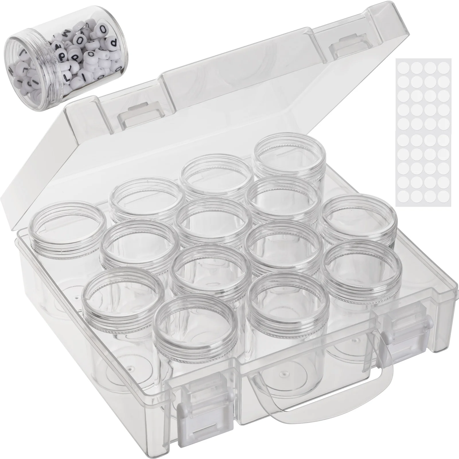 Storage Box Bead Organizer Box Diamond Painting Storage Box Bead Storage Containers 14 Slots Clear Embroidery Organizer Container for Beads