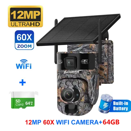 INQMEGA 12MP 60X Optical Zoom 4G/ WiFi Solar Camera Outdoor Camouflage PTZ Cameras Surveillance CCTV Solar Hunting Camera Ubox - Image 12