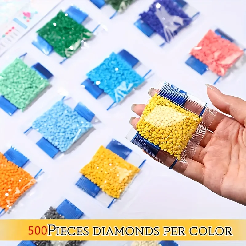 5D Diamond Painting Set -30000 round diamonds, 60 vivid colors (500 each) | Suitable for DIY mural art, nail painting, and handm - 5