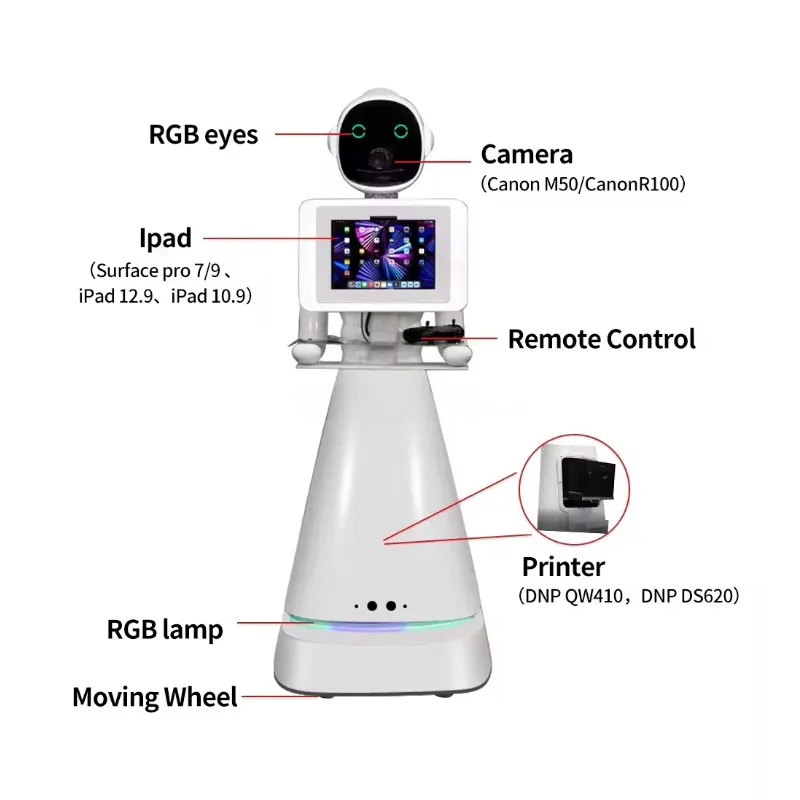2025 Kit robot telecomandato wireless Telecamera automatizzata Controllo movimento Compatibile con iPad Photo Booth Roamer Movimento robotico - immagine 4