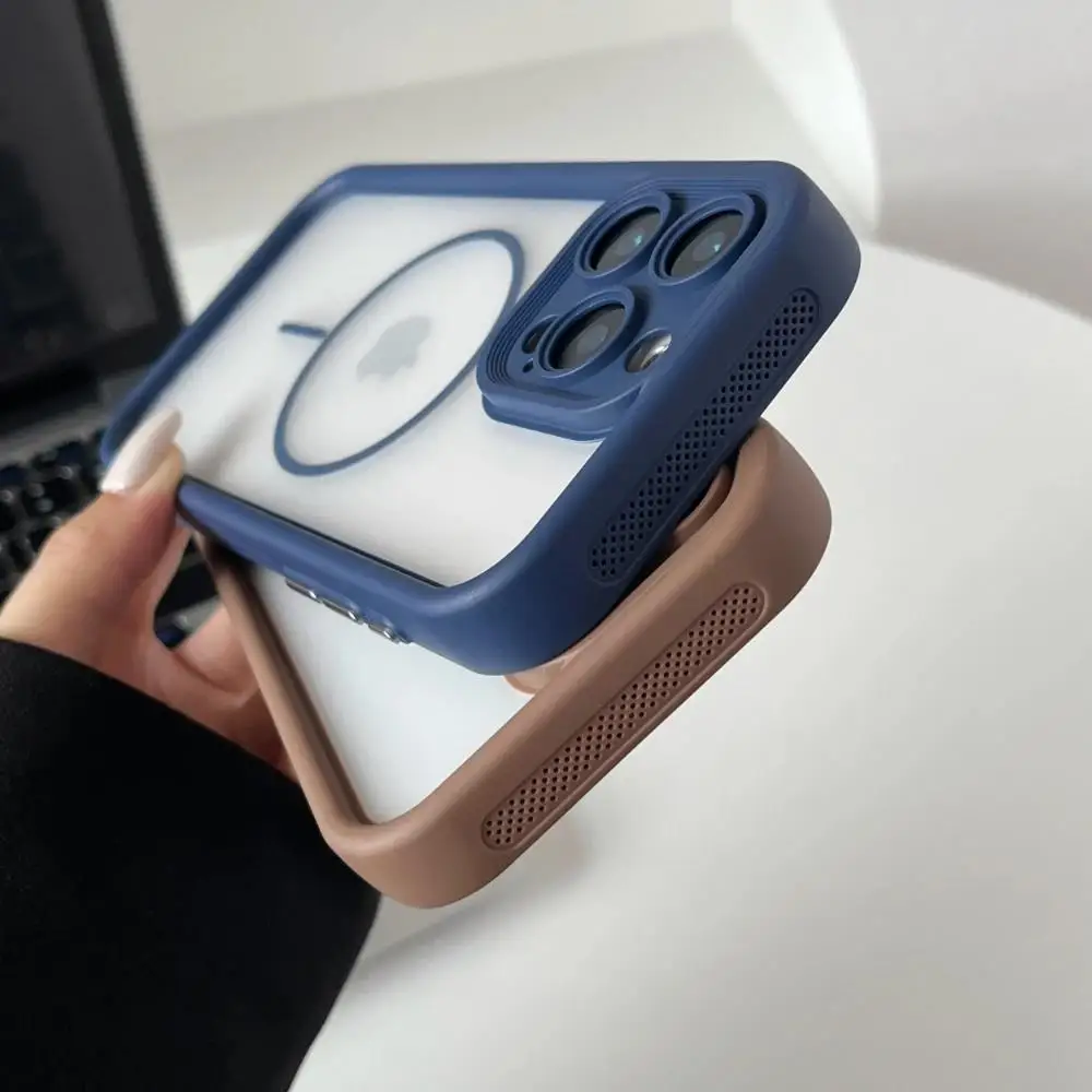 Trendy 2 in 1 Skin Feel Phone Case for iPhone 17air 16 15 14 12 13 Pro Max Plus MagSafe Wireless Charging Shockproof Protection