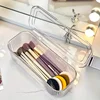 1 Transparent Plastic Cosmetic Storage Box with Cover, No Power Required, Dust-proof Storage Brush, Sponge, Lipstick 1