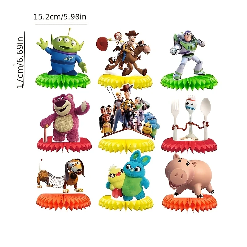 9pcs Disney Toy Story Themed PartyDecoration, Birthday Party Decoration Supplies,Surprise‑themed event supplies，Men's Party