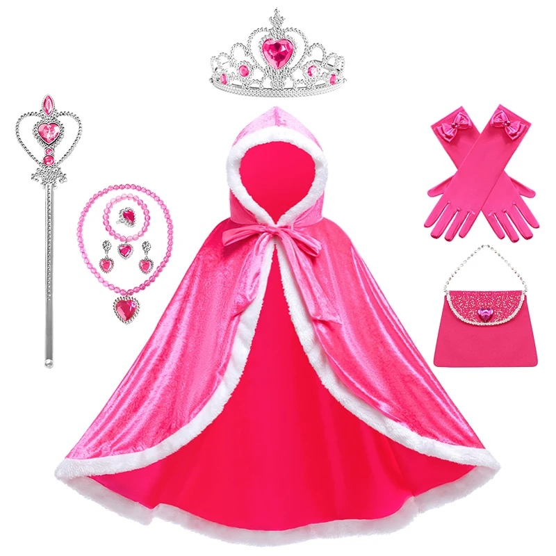 Proumhang Blu Mantello con Cappuccio per Bambini e Bambine Mantello con Cappuccio Mantello da Strega Mantello da Vampiro Mantello del Diavolo Halloween Masquerade Natale Cosplay 80cm