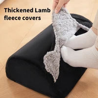 Pied sous le bureau, repose-pieds chaud avec poche, repose-pieds confortable avec laine d'agneau, adapté au support des pieds de chaise de jeu de bureau 5