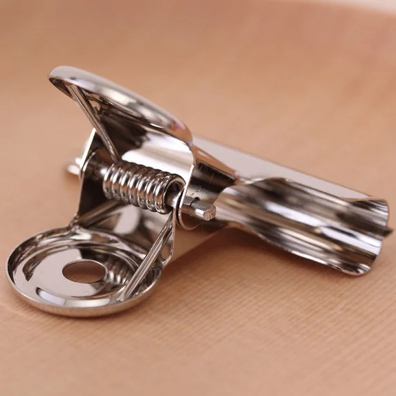 4pcs Office Stationery Round Head Steel Clip Silver Round Head Clip Storage Bill Clip Stainless Steel Round Long Tail Clip