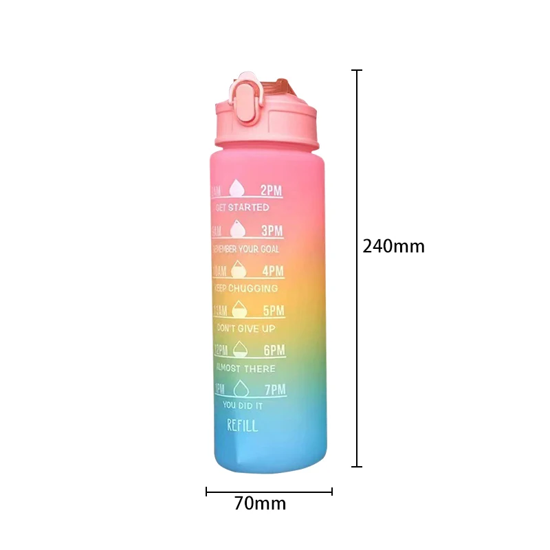 1SET/3PCS Sports Water Bottle With Straw Men Women Fitness Water Bottles  Outdoor Cold Water Bottlesc With Time Marker Drinkware - AliExpress