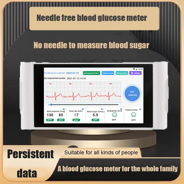 Non-Blood Collection, Needle-Free, Non-Invasive Blood Glucose Meter For Intelligent Measure Of Blood Glucose Blood Pressure ECG
