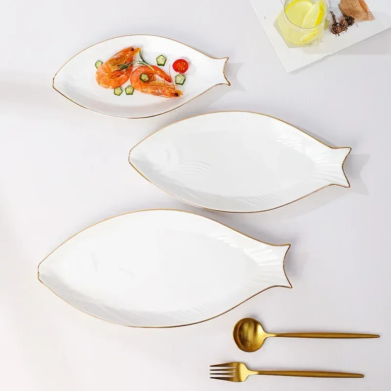 Dining dish porcelain fish plates for restaurant and home