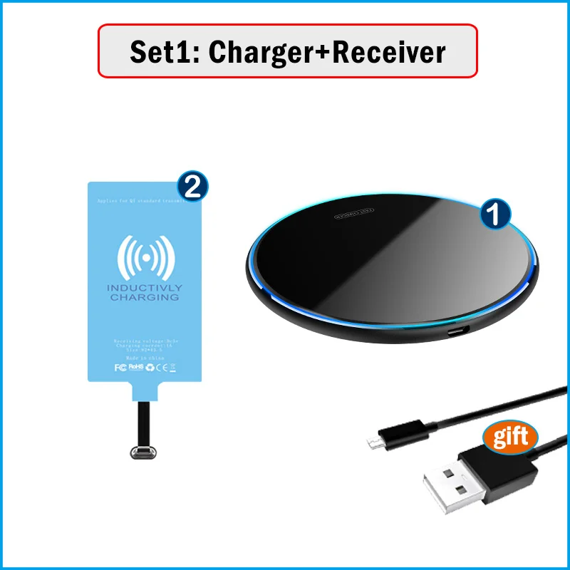 samsung wireless charger trio Qi Wireless Charger & Receiver for Realme 6 7 8 Pro Phone Wireless Charging Adapter USB Type-C Connector oneplus wireless charger Wireless Chargers