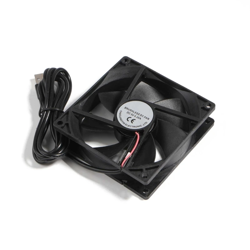 1팩 90mm USB 팬 5V 브러시리스 냉각 팬(PC 컴퓨터 케이스용 라디에이터 환기용 쿨러)