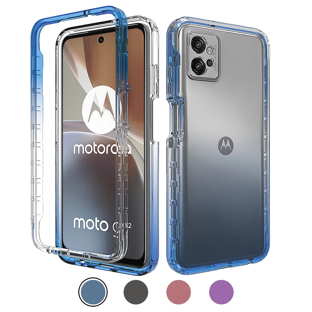 

Гибридный прозрачный градиентный чехол для Motorola Moto G32 G22 G42 G52 G62 5G G82 Moto E32 E32S E20 противоударный Бампер ТПУ чехол-накладка