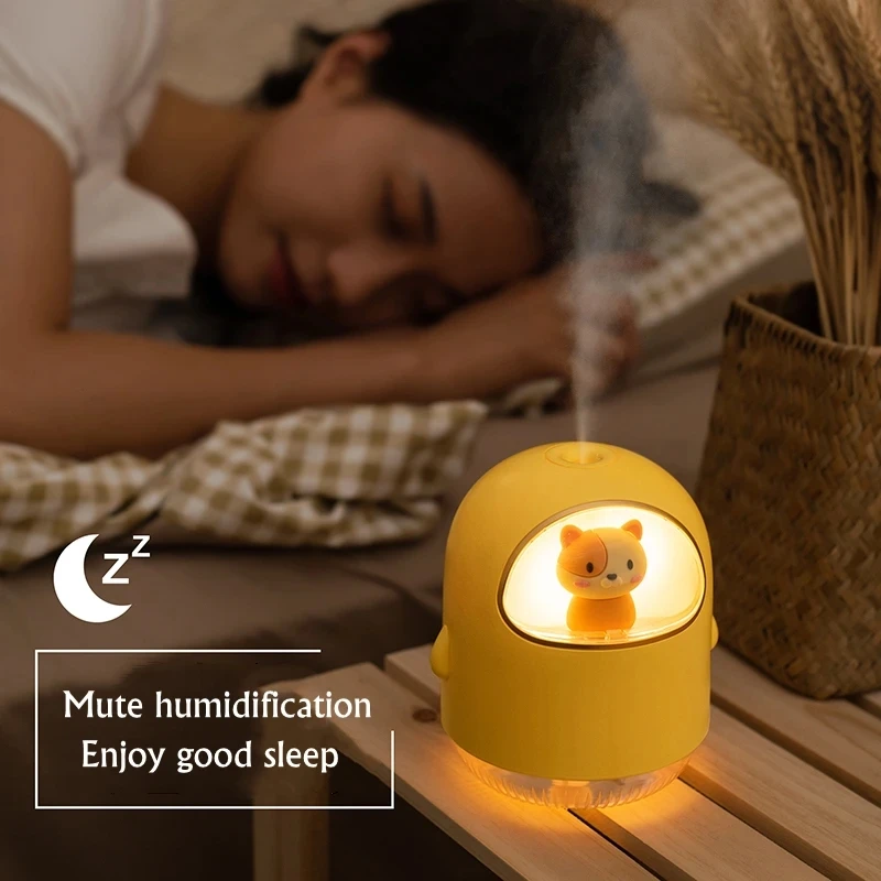 

Lovely Kittly Air Humidifier USB Ultrasonic Cool Mist Maker Diffuser with LED Light Portable Mini Car Aromatherapy Humidificador