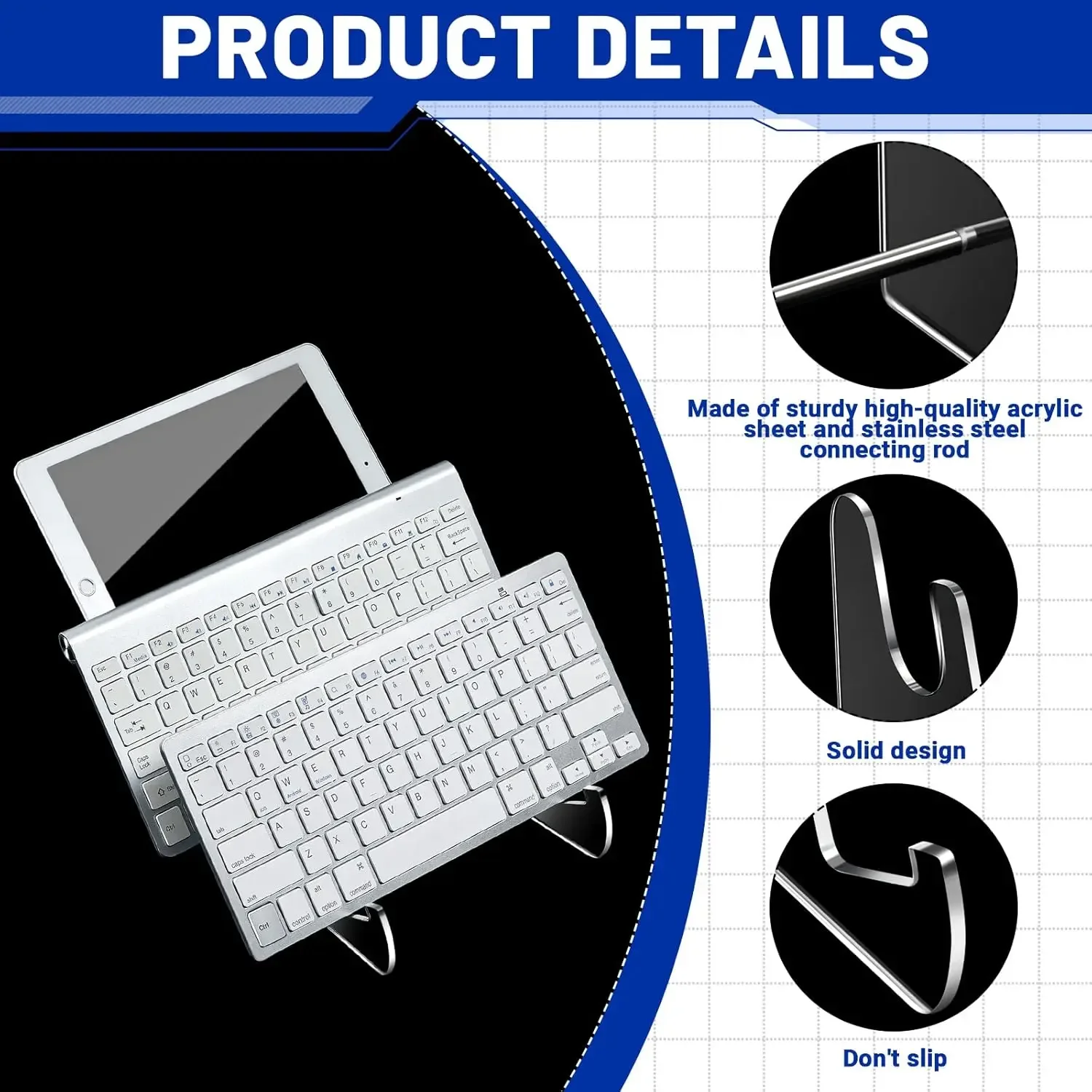 노트북 스탠드 Macbook 용 투명 아크릴 키보드 스탠드 HP 컴퓨터 기계 게임 키보드 홀더 레이어 랙 키보드 트레이