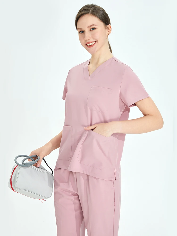 Quick-Dry 4-way Stretch Nursing Uniforms Medical Scrub Set Ultra Lite Doctor Nurse Outfit Pediatric Surgical Scrubs Uniform S11