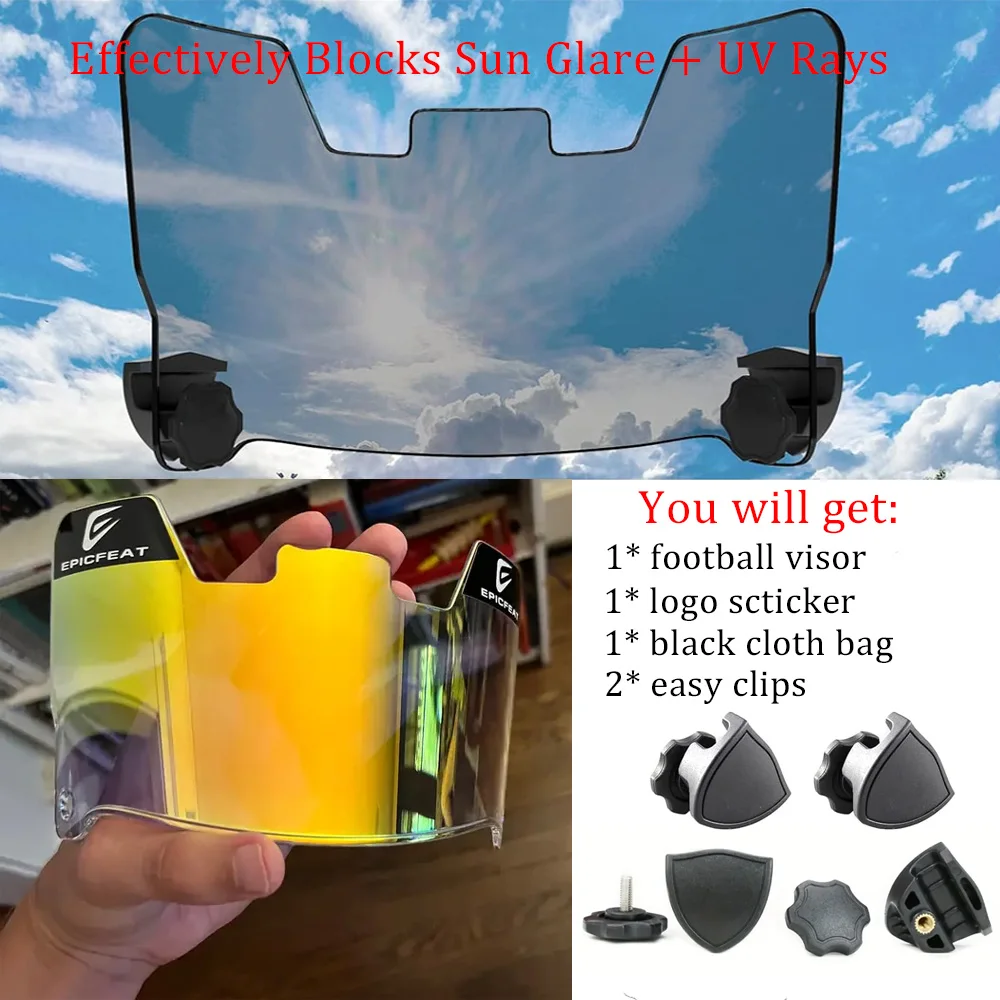 Football Visor Universal Fits Kids Youth and Adult Helmets Eye Protection