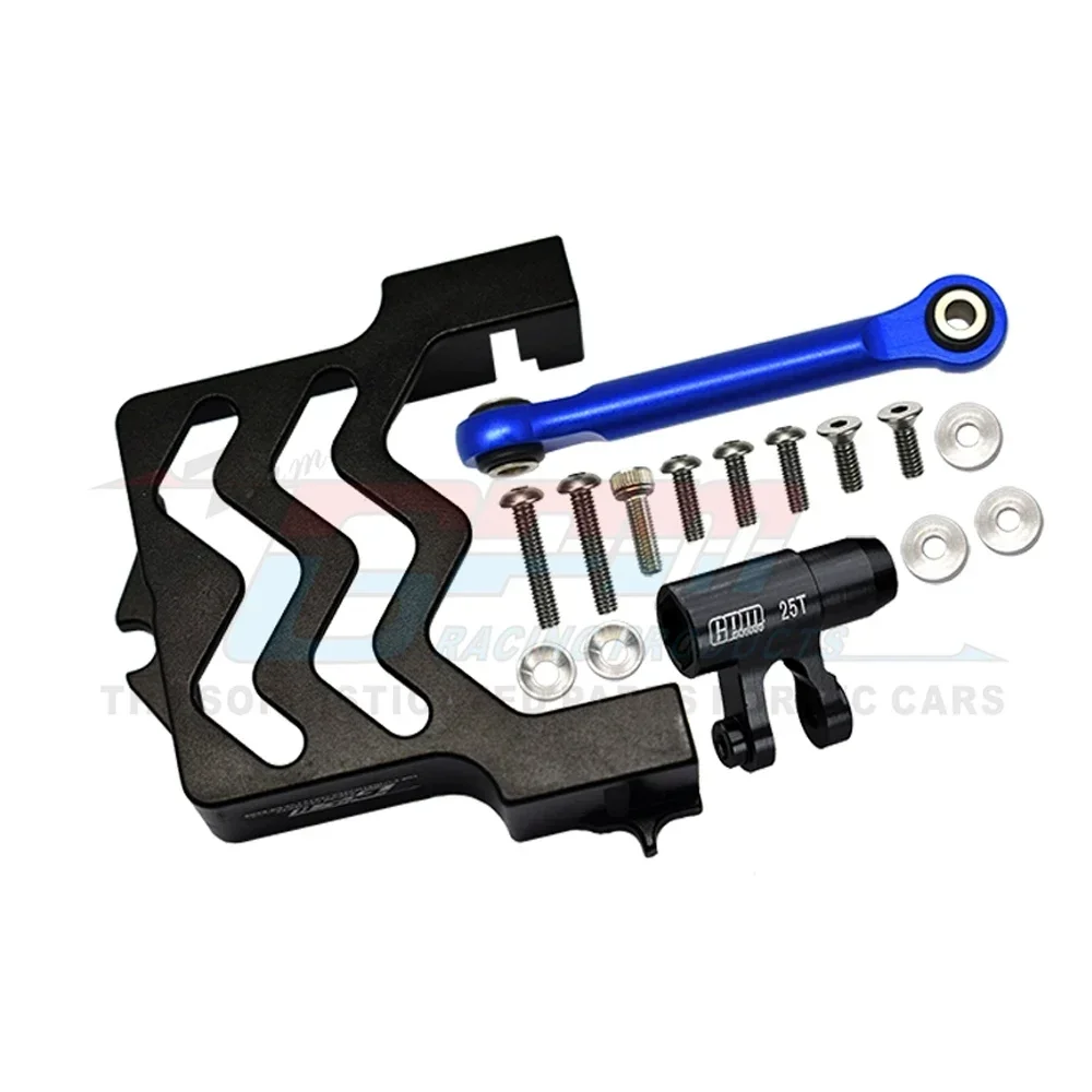 GPM 금속 합금 스티어링 서보 마운트 지원 ??+ Traxxas 1/5 X-MAXX 6S 8S 4WD 몬스터 트럭 RC 자동차 업그레이드 부품 용 25T 서보 암