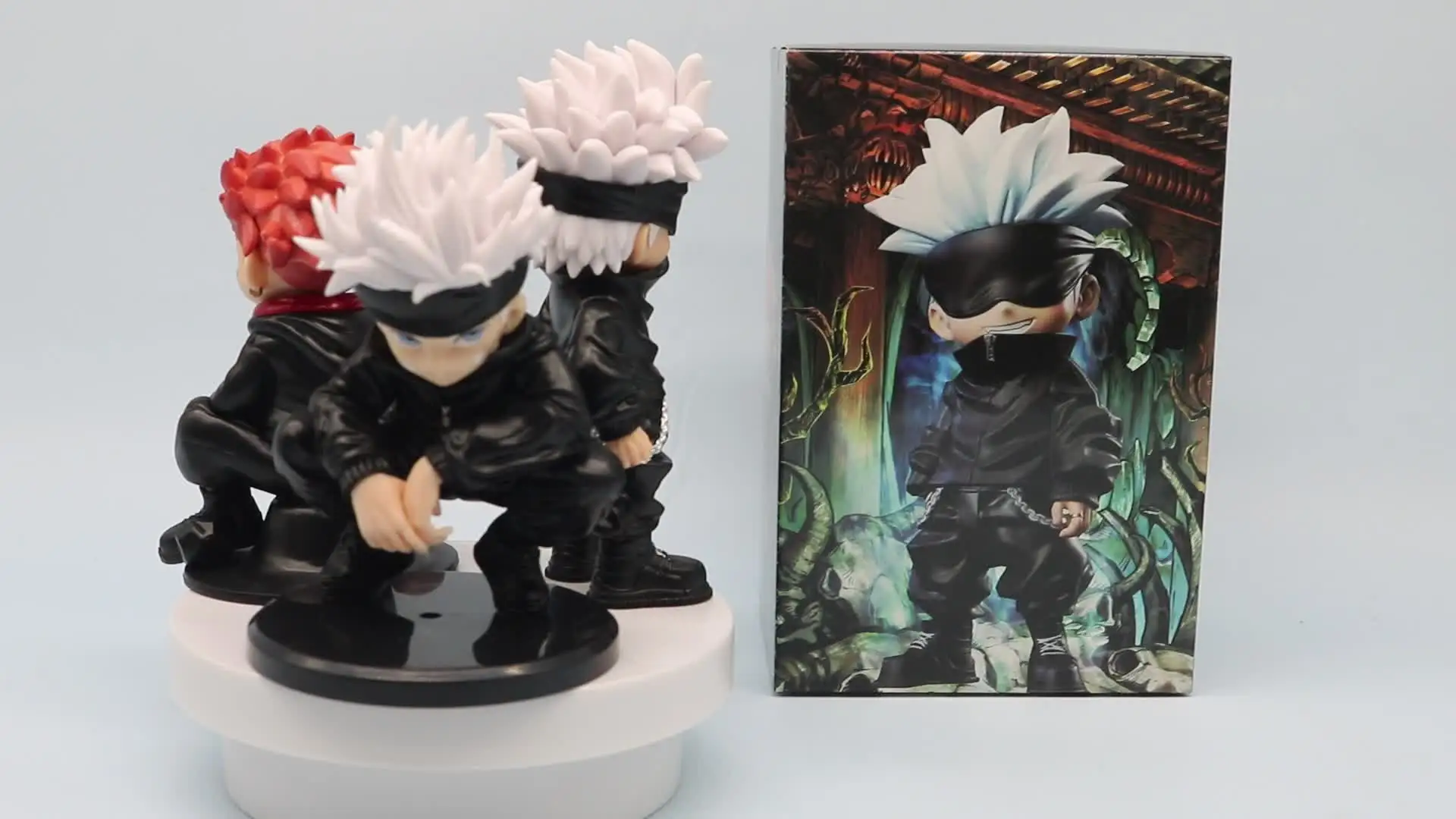 Anjinguang Set di figure anime Gojo Satoru, mini action figure di Itadori Yuji sukuna JJK, 9 cm, versione Q, modello per dessert, snack, Yuji, decorazione per la stanza, decorazione per torta regalo