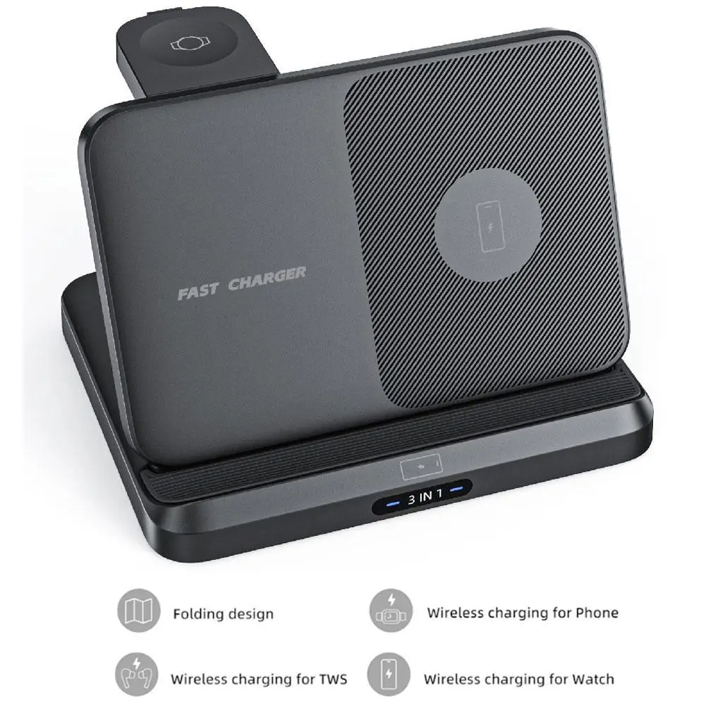 

Foldable Wireless Charger Stand For Samsung Galaxy Z Fold 5 4 3 S23 Ultra Fast Charging Dock Station For Galaxy Watch 6 Buds2