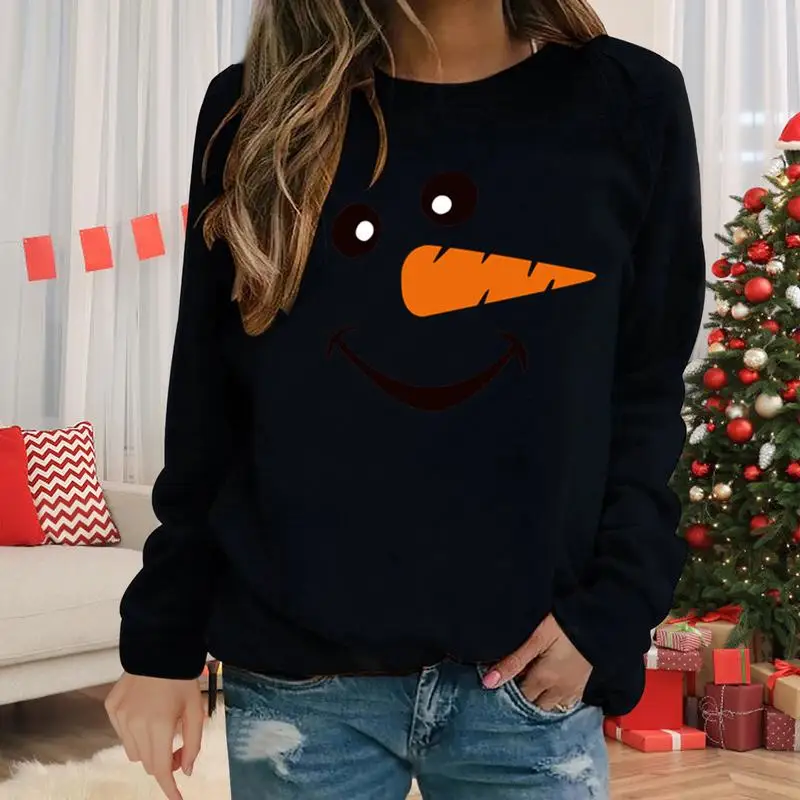 Oversized Crewneck Sweatshirt Women Casual Christmas Crewneck Oversized Sweatshirt Christmas