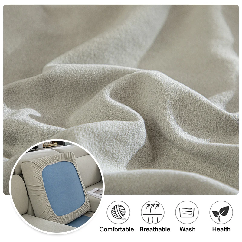 Suede Sofa Seat Cushion Cover, Elegant and Comfortable, Fits Loveseat, 3-Seater, Chaise ,Single Sofa, Easy to Clean, Home Decor 5