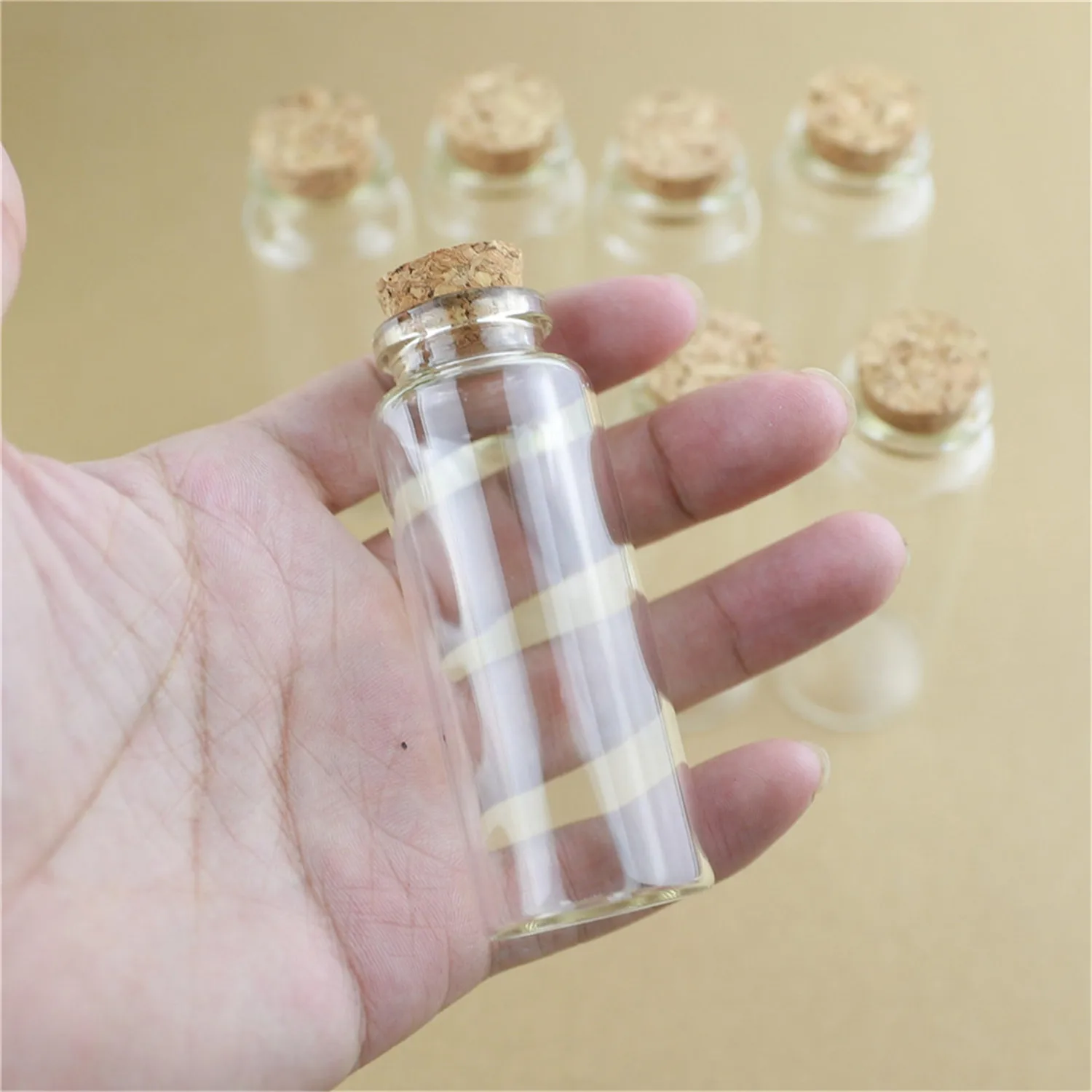 Glass Test Tube 16*30*80mm 40ml Glass Bottles Stopper Crafts Jars Small Transparent Empty DIY Wishing Bottle Cork Gift