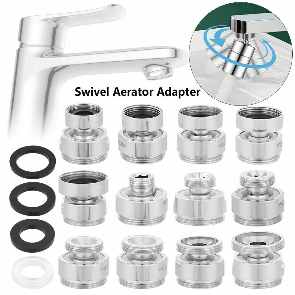 Faucet Aerator Faucet Adapter Water Tap Connector Faucet Switch Adapter 360 Degree Adjustable Aerator Adapter Swivel Aerator Connector Tap For Bathroom Kitchen Bidet Faucet Accessories