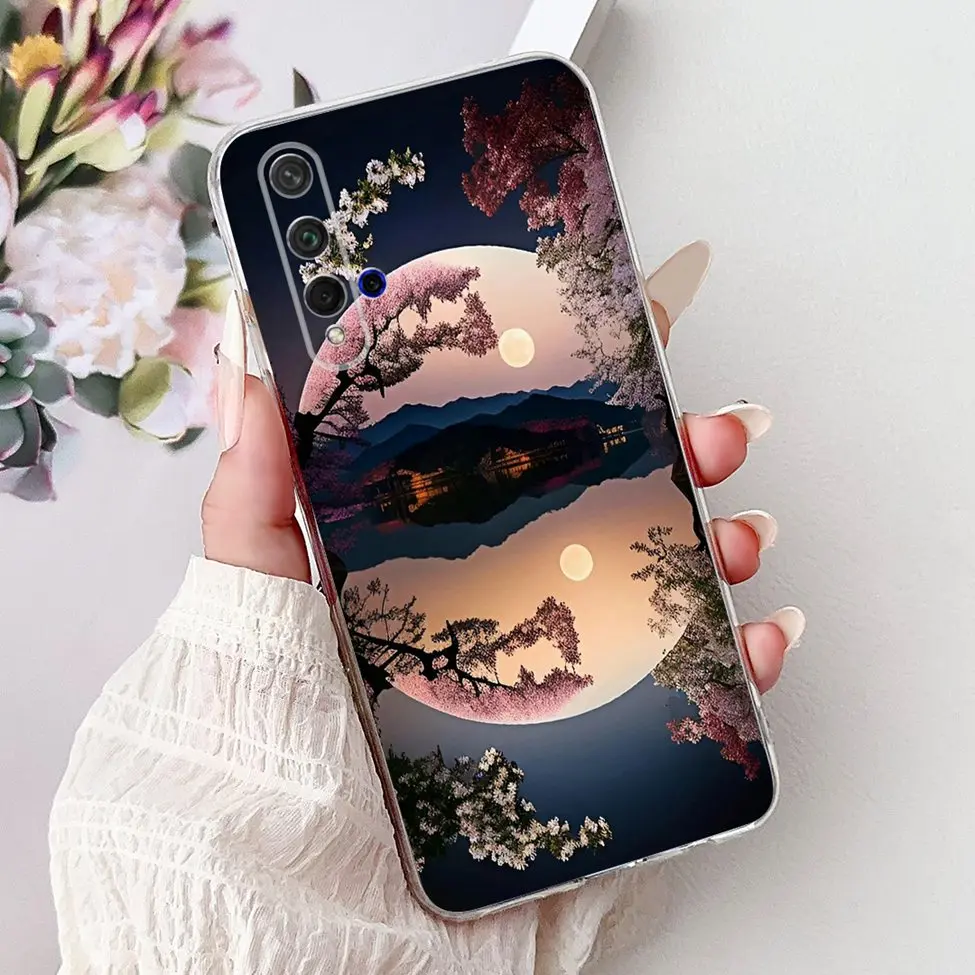 Cute Cat & Floral Design Phone Case for Huawei Honor 20/Nova 5T