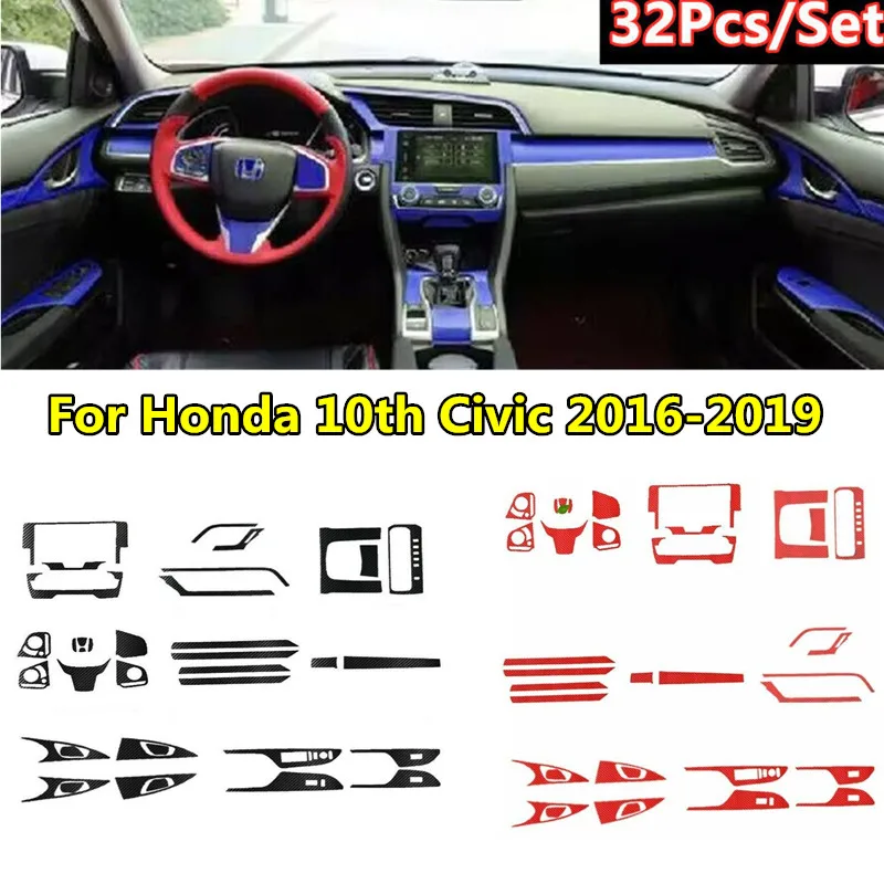 

32 шт./набор, наклейки на руль для Honda 10th Civic 2016-2019