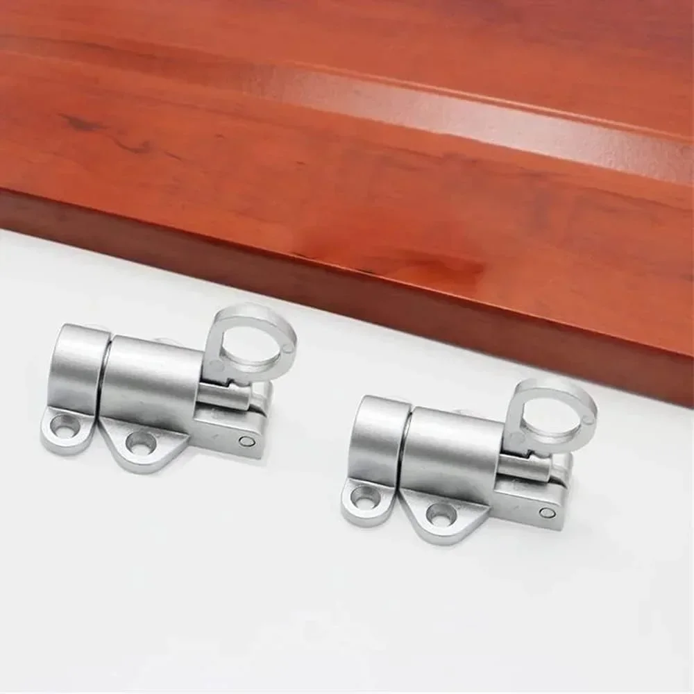 Door Latch 2Pc Spring Automatic Self-closing with Safety Pull Ring