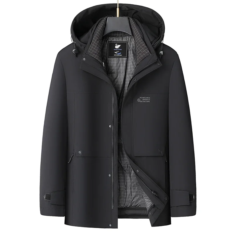 Chaqueta corta de plumón, chaquetas con capucha, parka extraíble, ropa de diseñador, chaqueta acolchada de plumón de pato para hombre, abrigo cálido de invierno para hombre