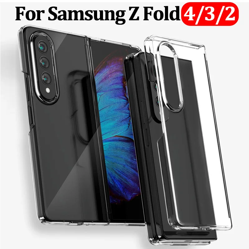 Custodia Trasparente Per Samsung Galaxy Z Fold 4 Fold 3 Fold 2 Cover Rigida Pieghevole Per Pc Per Samsung Z Fold 4 5G Cover Anteriore E Posteriore