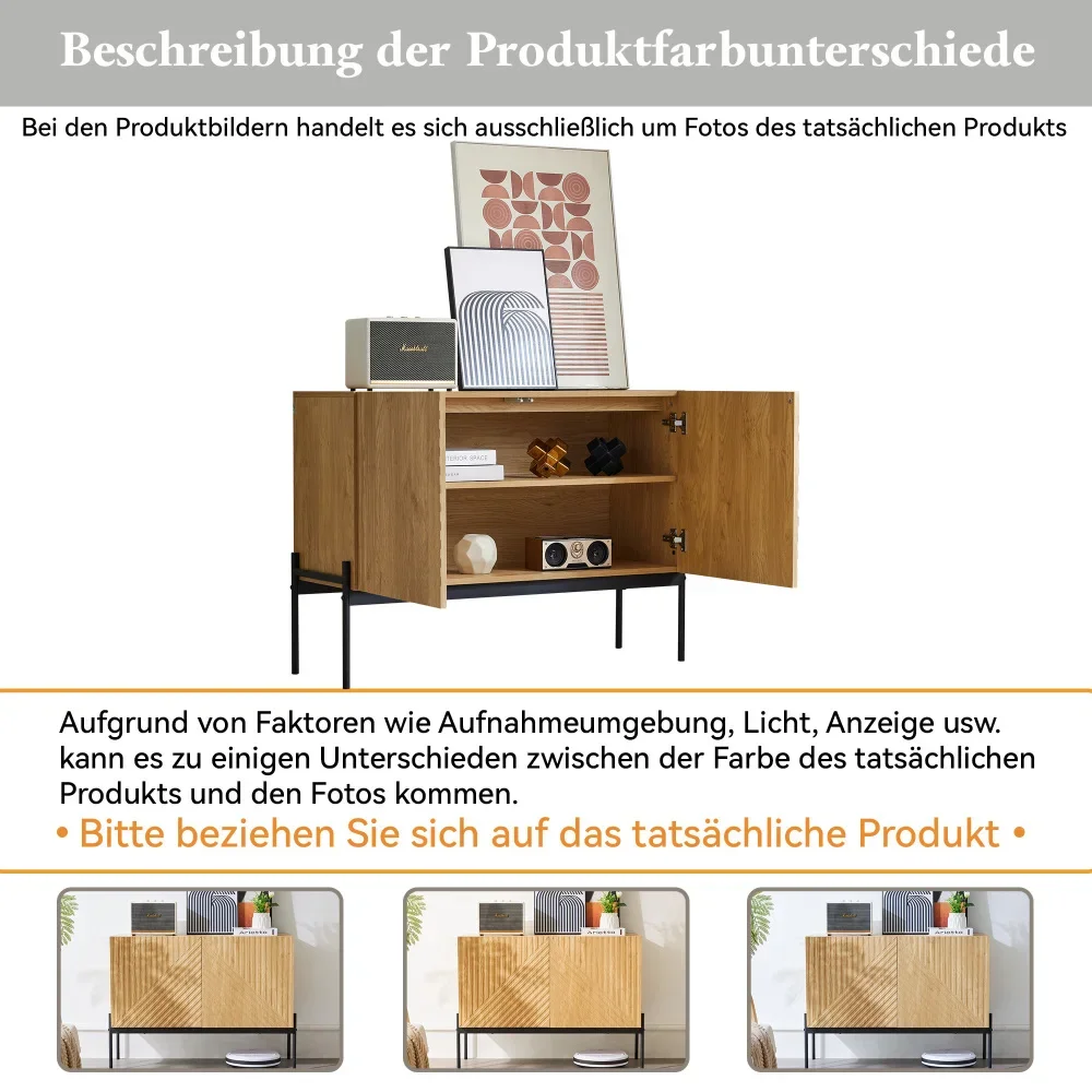 Multifunktionales Sideboard (TV-Schrank/Buffet/Kommode) – Türen + Schubladen, kratzfest, ideal für Wohn-/Esszimmer, einfache Montage – Detail 37