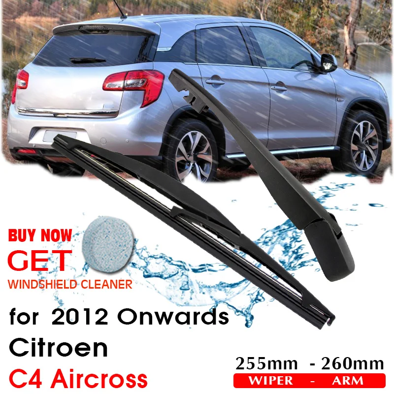 

BROSHOO Car Rear Wiper Blades Back Windscreen Wiper Arm For Citroen C4 Aircross Hatchback (2012-) 255mm,Windshield Auto Styling