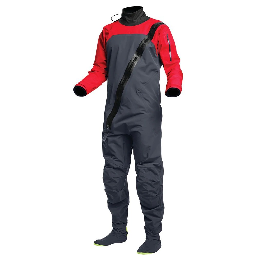 Kayaking Dry Suit for Men, Latex Cuff, Splash Collar, Flatwater, Ocean River Paddling, M48