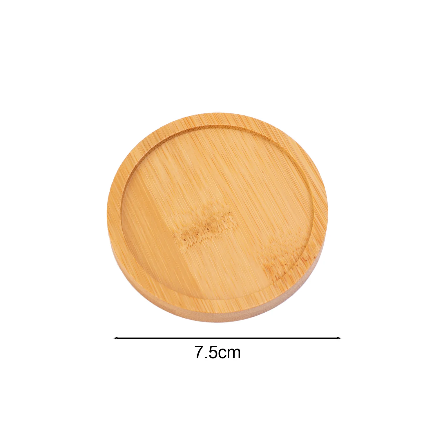 2 Vassoi Rotondi In Bambù Naturale Per Piante, 15,5 Cm, Multiuso: Sottovasi, Sottobicchieri, Portatè, Ecologici - 2