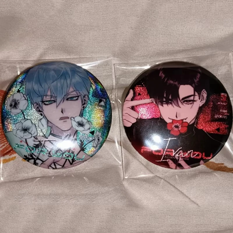 2 teile/satz Alien Bühne Blume Serie Abzeichen Ivan Till Runde Brosche Ita Tasche Ornament Anime Accesseries Sammlung Geschenk