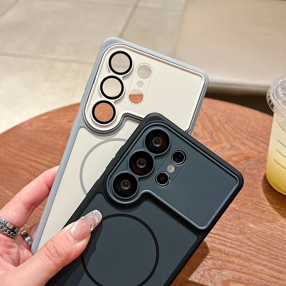 Luxury Large Lens Protection Matte Case with MagSafe Charge