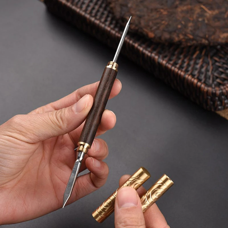 Exquisite Wooden Tea Knife Ebony Tea Knife Needle Pick Puer Tools Cone Needle Brick Tool Chinese Kung Fu Teasets Tool