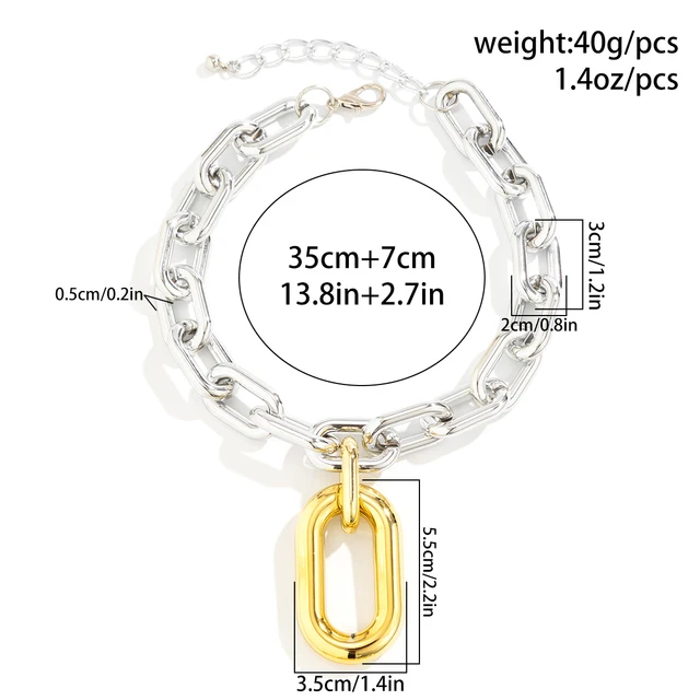 Collana Girocollo Spessa Zoestar, Catena Cubana Oro, Stile Punk, Regolabile, Per Donna E Ragazza - 4