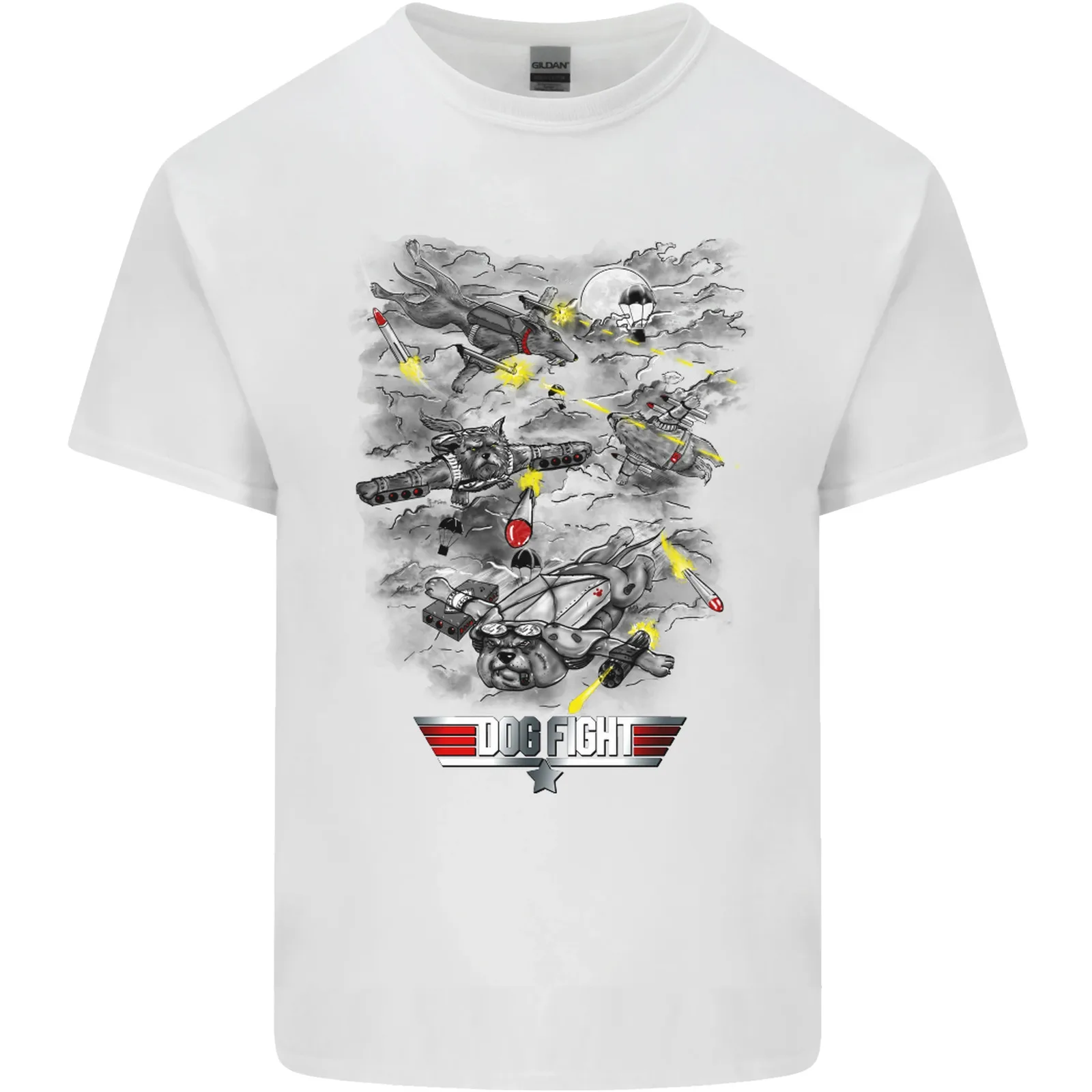 Dog Fight Parody Airforce Raf Funny Mens Cotton T-Shirt Tee Top